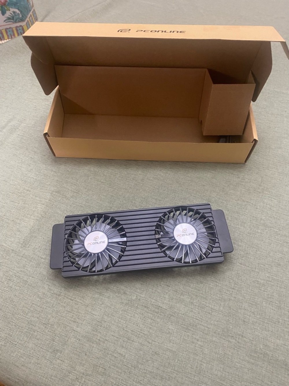PCONLINE Notebook Radiator Dual Clip-On Cooling Fan - Gray - Picture 4 of 10